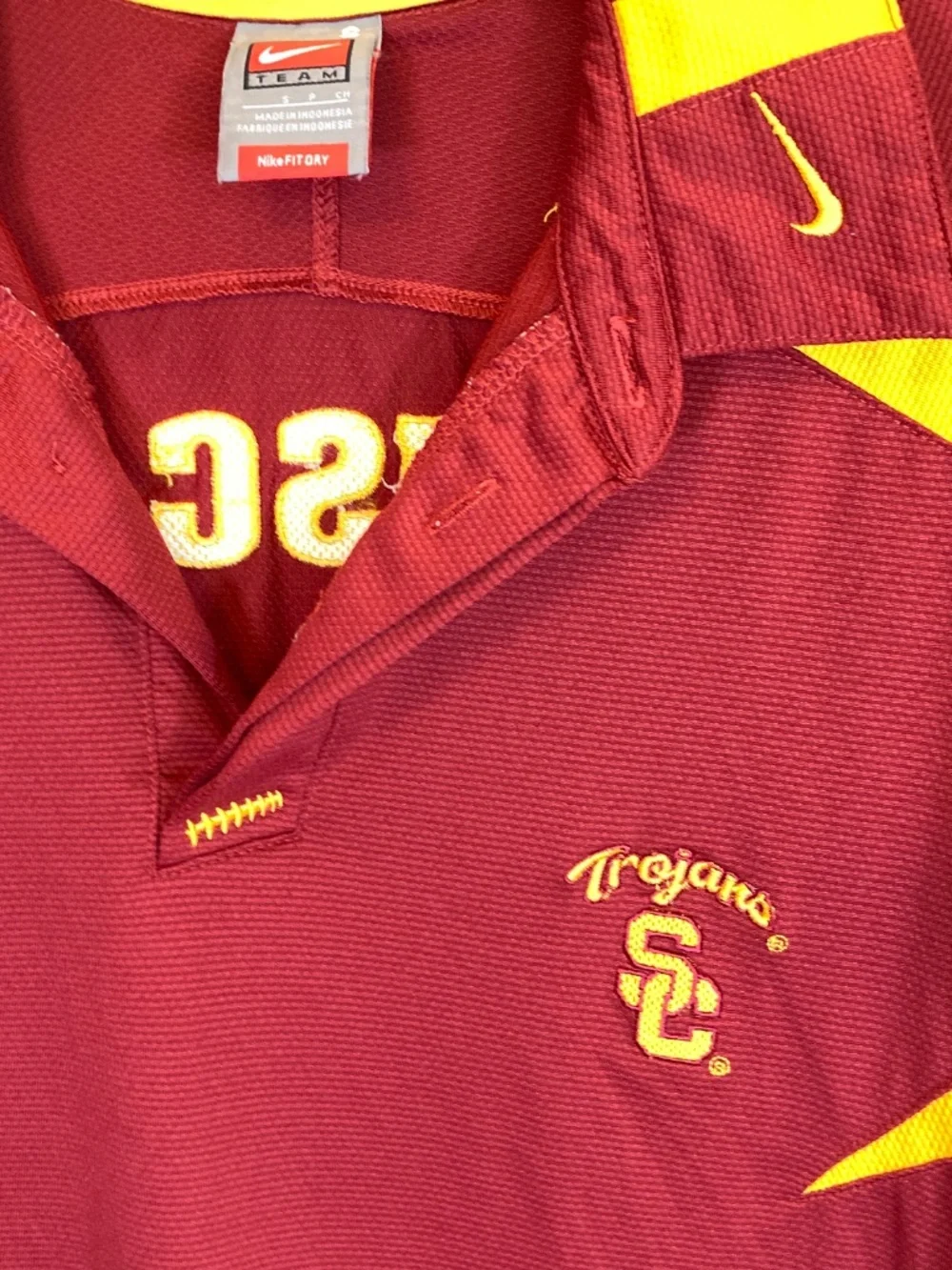 USC Trojans NIKE Dri-Fit Coaches Look Short Sleeve Shirt Sz S